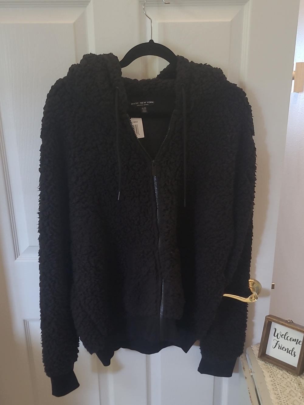 Marc New York Black Teddy Sherpa Zip Hoodie Bin 6